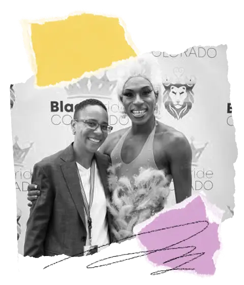 Black Pride Colorado co-founders Dr. Tara Jae and Tyrell Rae in a photo collage
